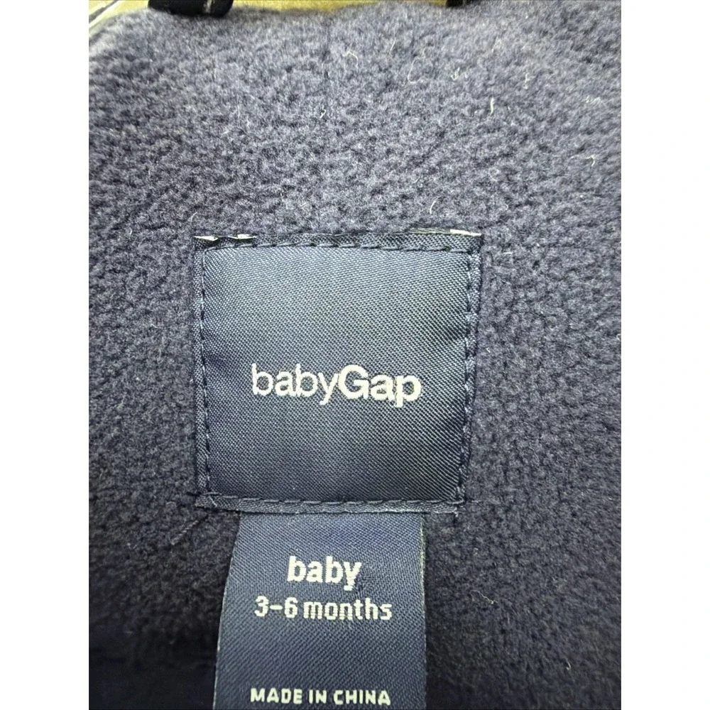 Baby Gap‎ 3-6 Months Down Filled Cargo Pocket Down Faux Fur Hooded Snowsuit Navy